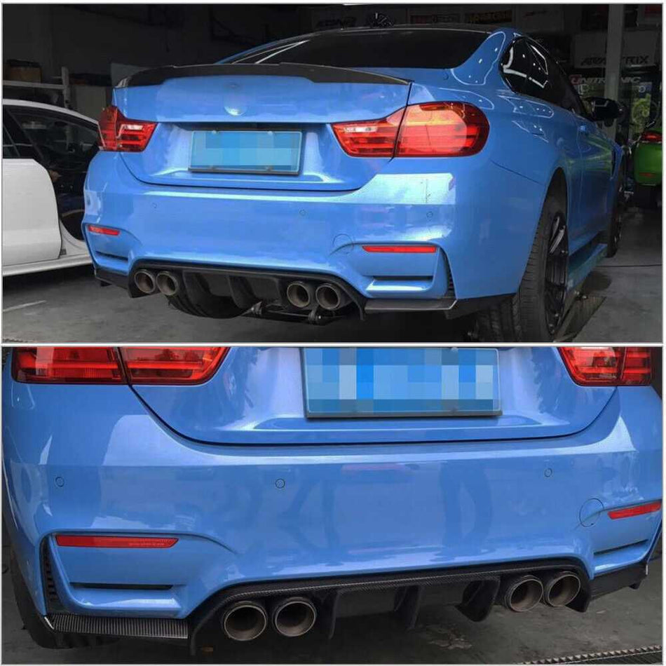 BMW F80 M3 F82 F83 M4 2015-2019 Rear Bumper Diffuser Glossy Black ABS-Ahacarbon