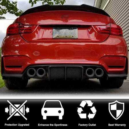BMW F80 M3 F82 F83 M4 2015-2019 Rear Bumper Diffuser Glossy Black ABS-Ahacarbon