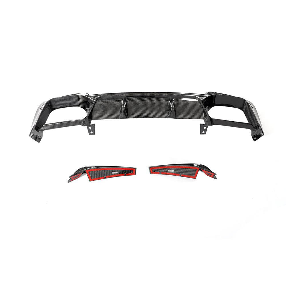 BMW F97 X3 M 2019-2023 Rear Bumper Diffuser With Splitters Carbon Fiber-Ahacarbon