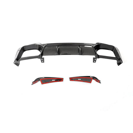 BMW F97 X3 M 2019-2023 Rear Bumper Diffuser With Splitters Carbon Fiber-Ahacarbon