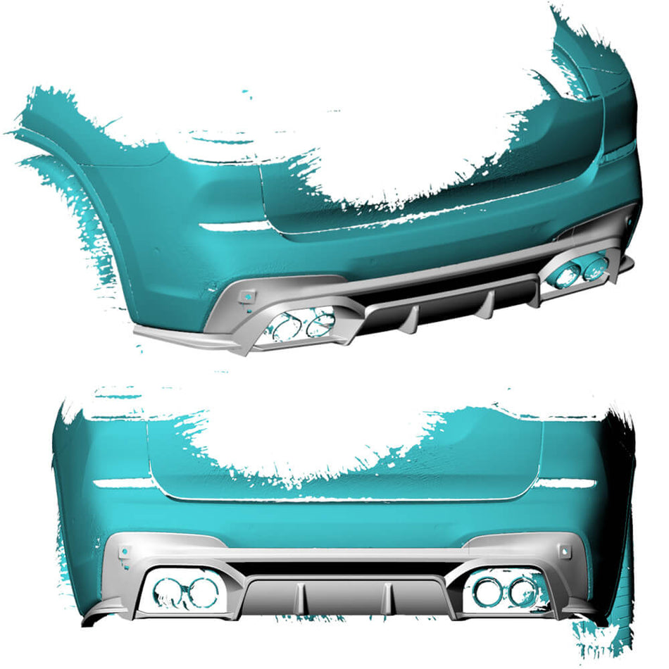 BMW F97 X3 M 2019-2023 Rear Bumper Diffuser With Splitters Carbon Fiber-Ahacarbon