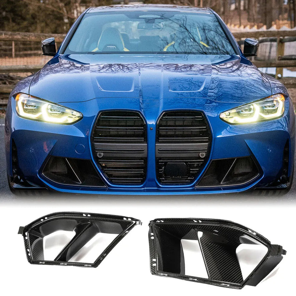 BMW G80 M3 G82 G83 M4 2021+ Front Bumper Vents Carbon Fiber/FRP-Ahacarbon