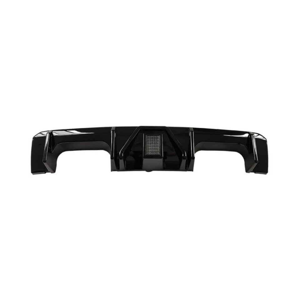 BMW G80 M3 G82 G83 M4 2021+ Rear Bumper Diffuser With LED Brake Light Glossy Black ABS-Ahacarbon