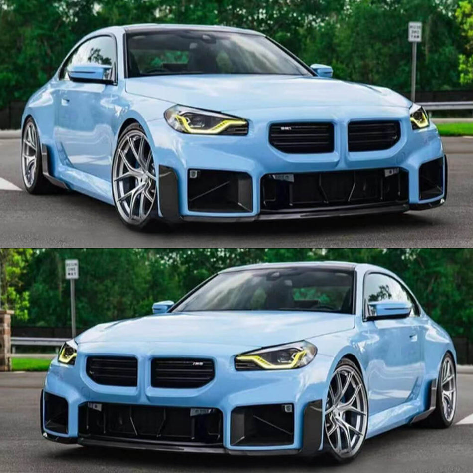 BMW G87 M2 Base Coupe 2 Door 2023-2024 Side Skirts Gloss Black ABS-Ahacarbon