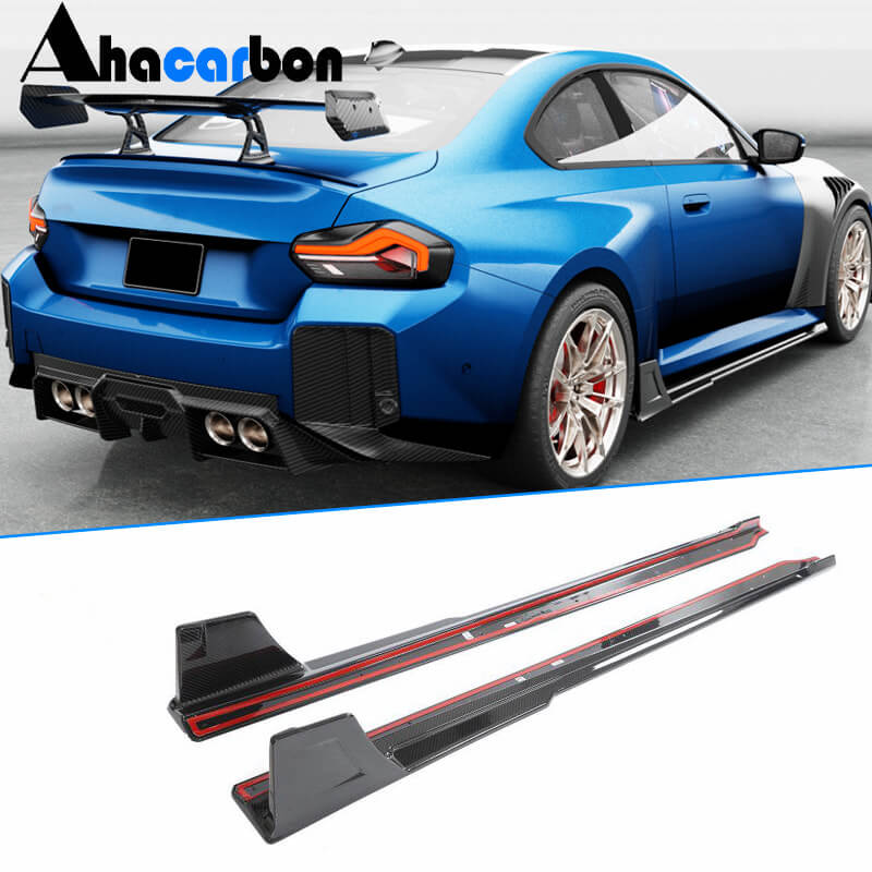 BMW G87 M2 Base Coupe 2 Door 2023-2024 Side Skirts Dry Carbon Fiber-Ahacarbon