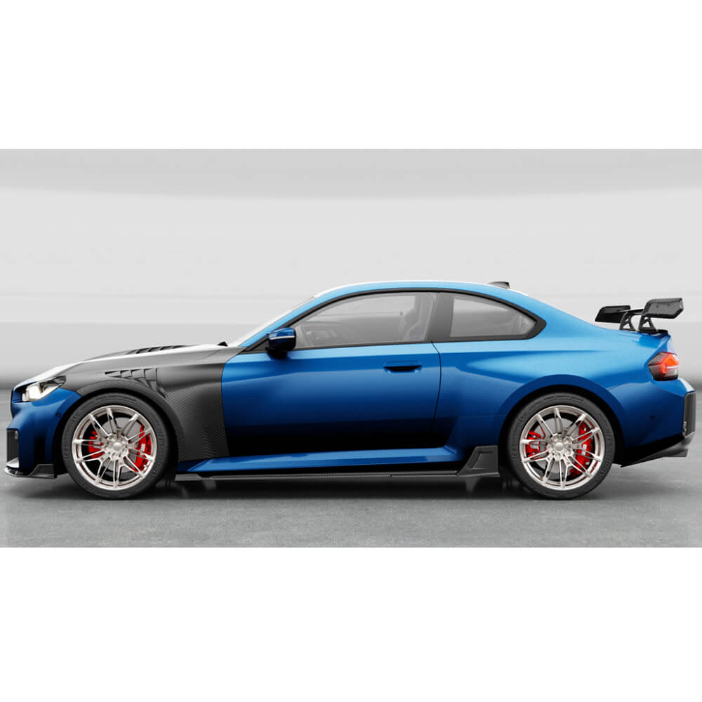 BMW G87 M2 Base Coupe 2 Door 2023-2024 Side Skirts Dry Carbon Fiber-Ahacarbon