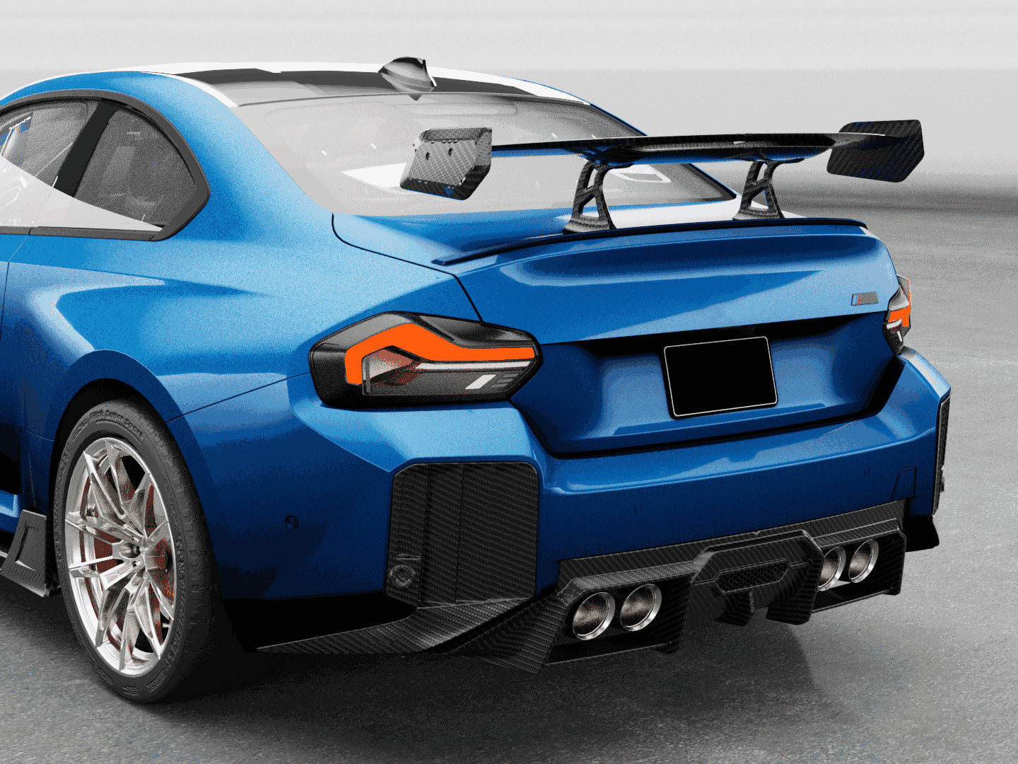 BMW 2 Series M2 G87 Coupe 2022-2024 Rear Bumper Splitters Dry Carbon Fiber-Ahacarbon