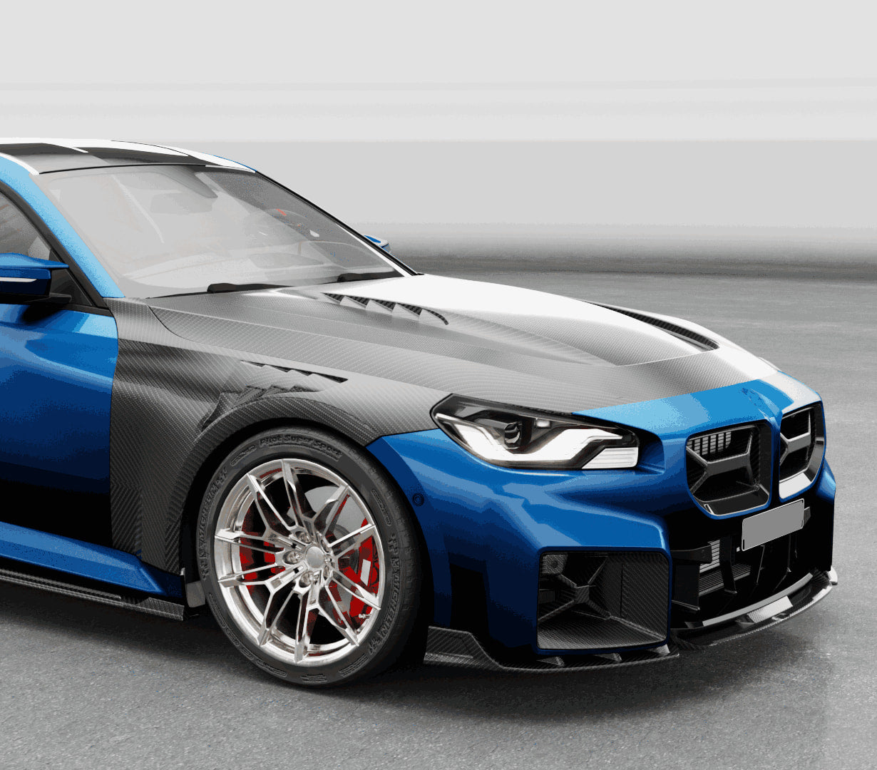 BMW 2 Series M2 G87 Coupe 2022-2024 Front Bumper Lip Dry Carbon Fiber-Ahacarbon