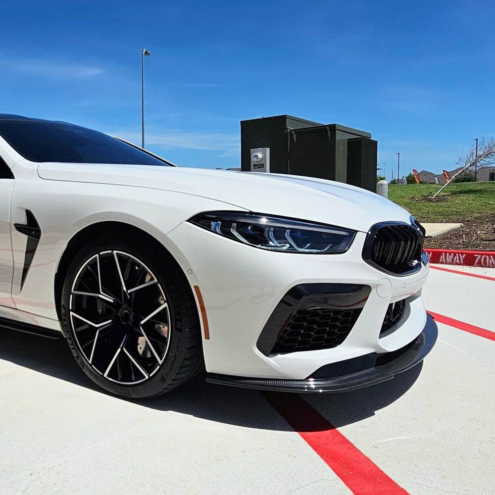 BMW F91 F92 F93 M8 2019-2022 Front Bumper Lip Dry Carbon Fiber-Ahacarbon