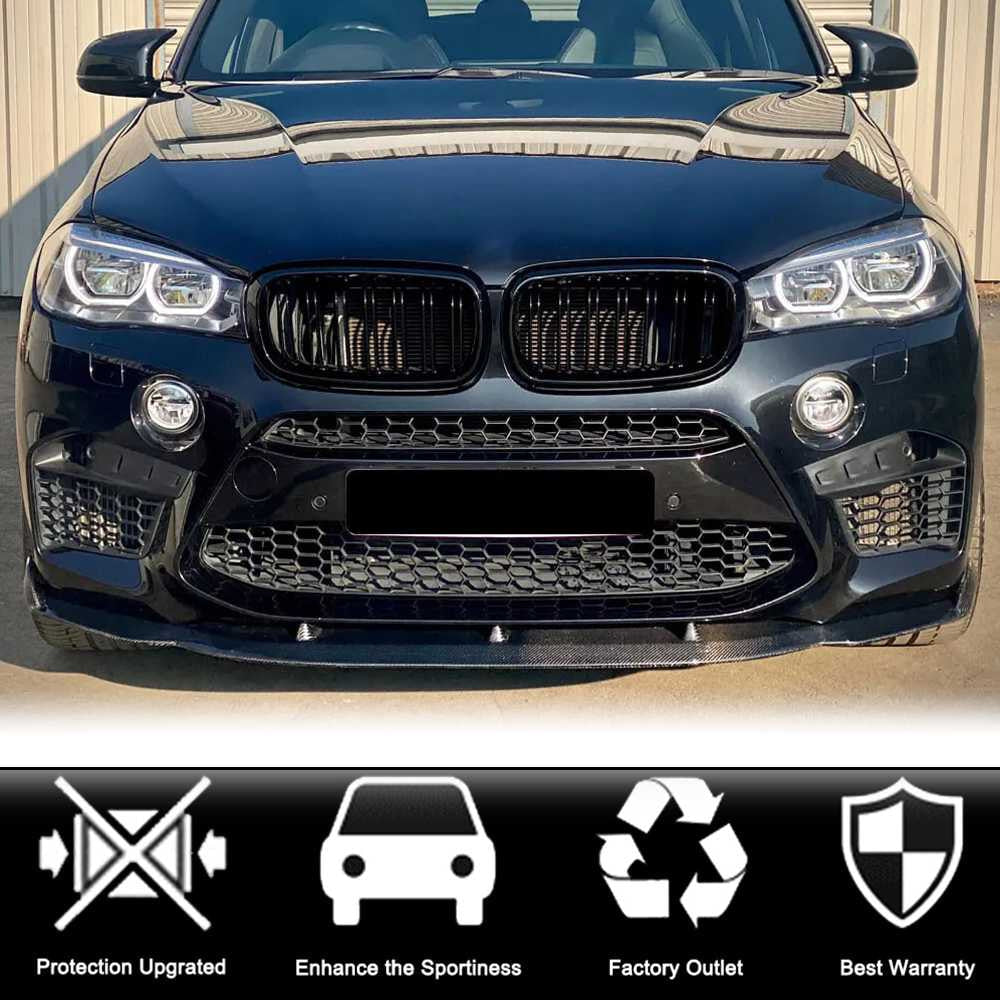BMW X5M F85 X6M F86 2015-2019 Front Bumper Lip Carbon Fiber-Ahacarbon