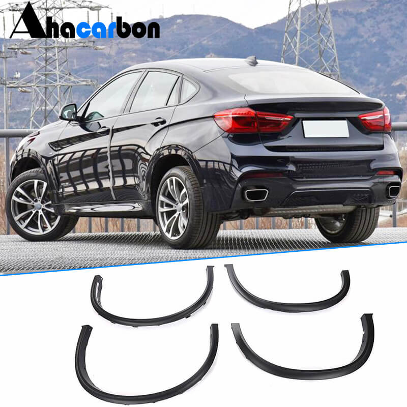 For BMW X6 F16 Sport Utility 4-Door 2015-2018 Car Wheel Arch Fender Flares Exterior Accessories-Ahacarbon