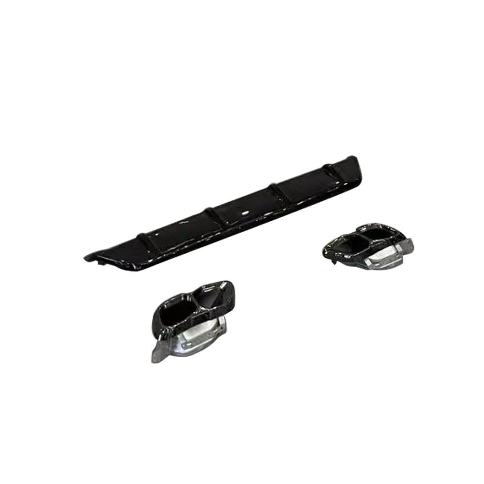 BMW X6 G06 23-24 Rear Bumper Diffuser with Tail Pipe Tips Glossy Black ABS-Ahacarbon