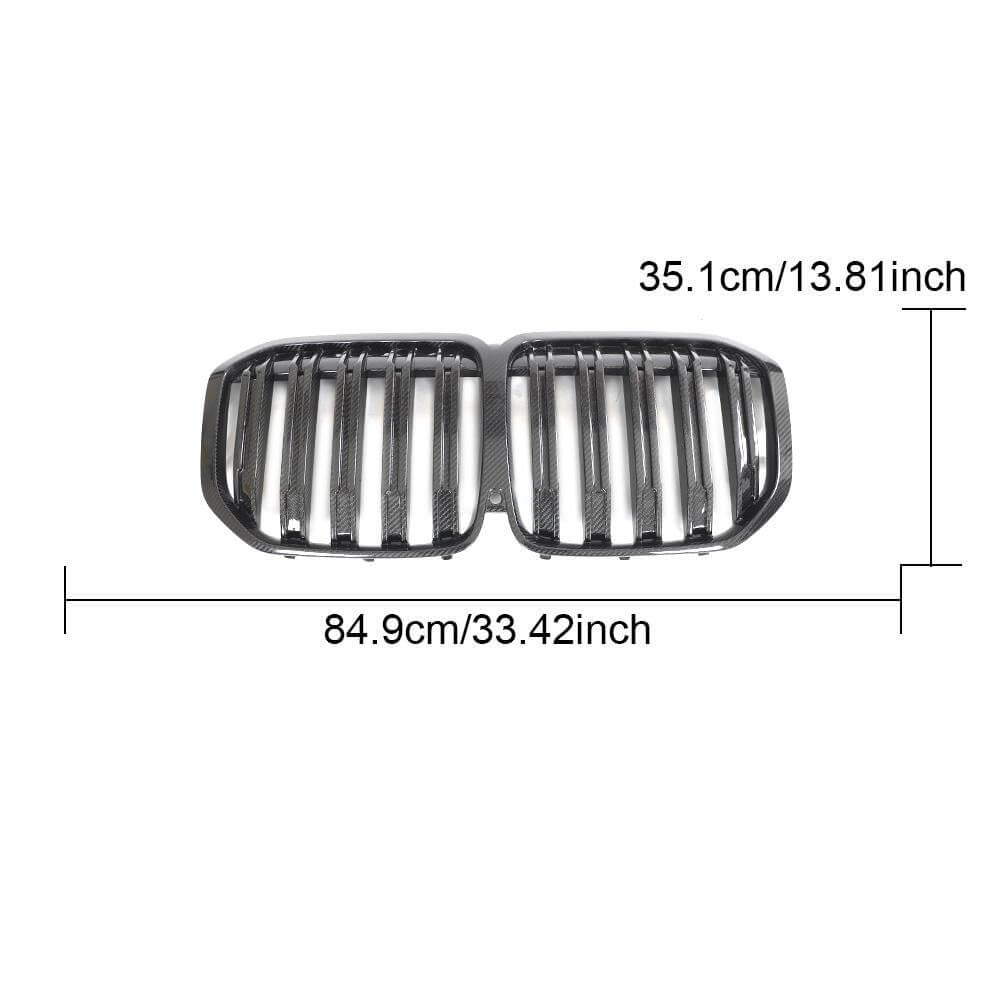 BMW X7 G07 2019-2022 Front Grille Dry Carbon Fiber-Ahacarbon