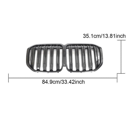 BMW X7 G07 2019-2022 Front Grille Dry Carbon Fiber-Ahacarbon