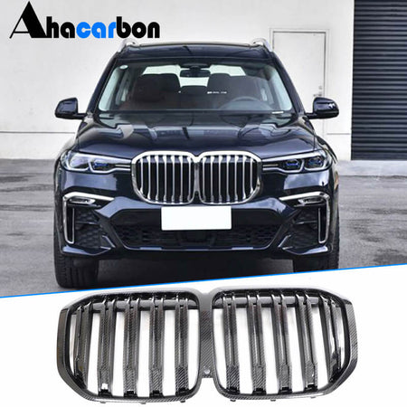 BMW X7 G07 2019-2022 Front Grille Dry Carbon Fiber-Ahacarbon
