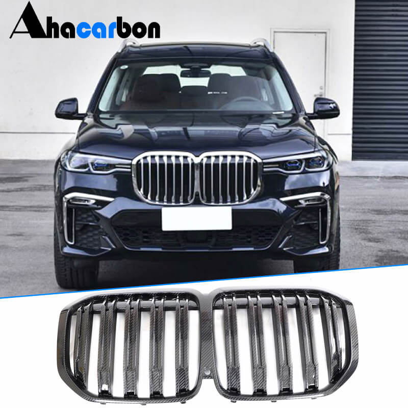 BMW X7 G07 2019-2022 Front Grille Dry Carbon Fiber-Ahacarbon