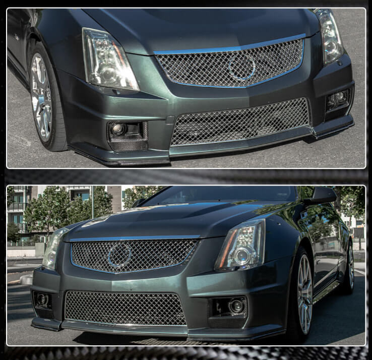 Cadillac CTS-V 2009-2015 Front bumper with Splitters Carbon Fiber-Ahacarbon
