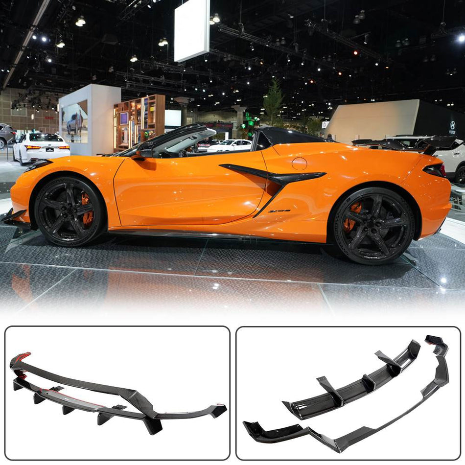 Chevrolet Corvette Z06 2022 Rear Bumper Diffuser Add-on Style Carbon Fiber-Ahacarbon
