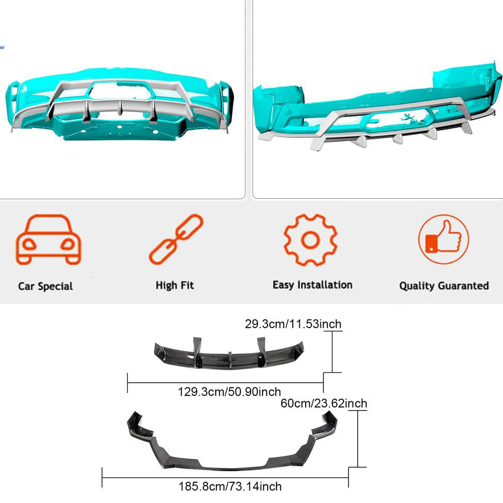 Chevrolet Corvette Z06 2022 Rear Bumper Diffuser Add-on Style Carbon Fiber-Ahacarbon