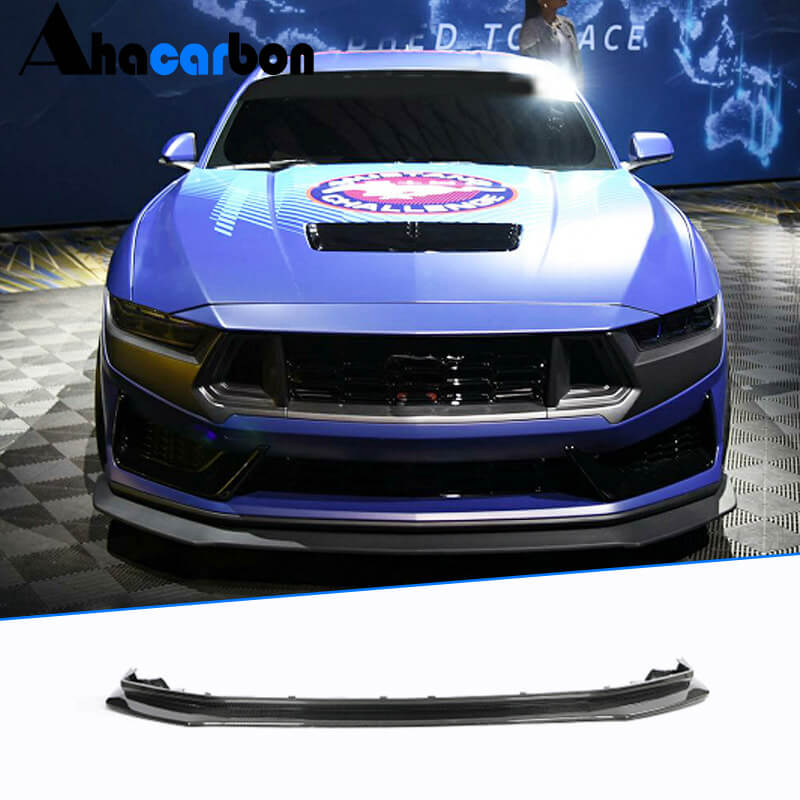 Ford Mustang Dark Horse 2024UP Front Bumper Lip Carbon Fiber-Ahacarbon
