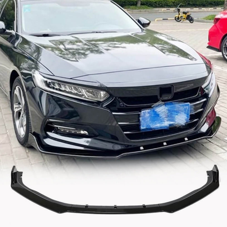 Honda Accord 2018-2021 Front Bumper Lip Glossy Black ABS-Ahacarbon