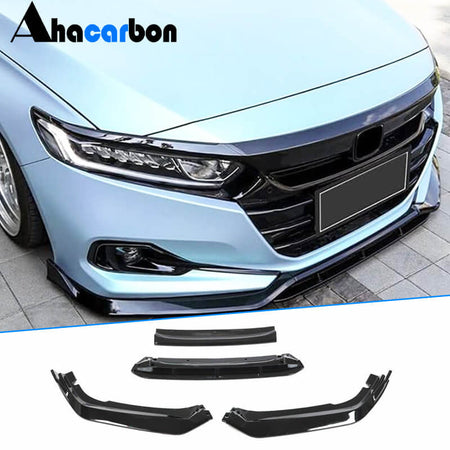 Honda Accord 2021+ Front Bumper Lip Glossy Black ABS-Ahacarbon