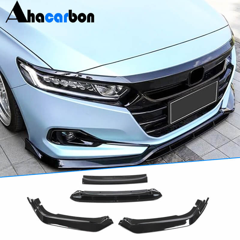 Honda Accord 2021+ Front Bumper Lip Glossy Black ABS-Ahacarbon