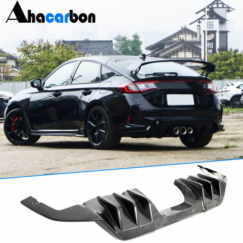 Honda Civic Type R Hatchback 4-Door 2023+ Rear Bumper Diffuser Carbon Fiber-Ahacarbon