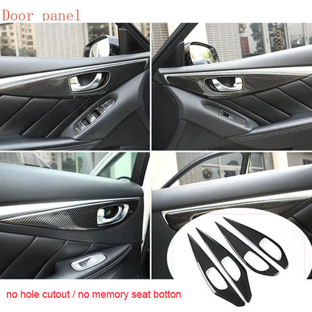 Infiniti Q50 Base and Sport Sedan 2014-2024 Interior Decoration Trims Dry Carbon Fiber-Ahacarbon