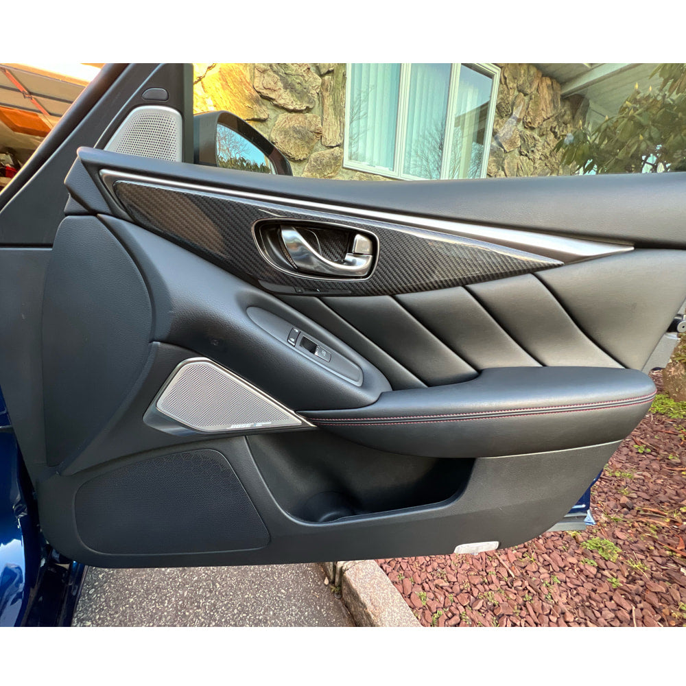 Infiniti Q50 Base and Sport Sedan 2014-2024 Interior Decoration Trims Dry Carbon Fiber-Ahacarbon
