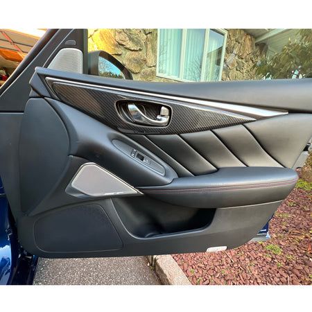 Infiniti Q50 Base and Sport Sedan 2014-2024 Interior Decoration Trims Dry Carbon Fiber-Ahacarbon