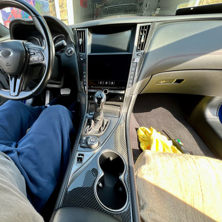 Infiniti Q50 Base and Sport Sedan 2014-2024 Interior Decoration Trims Dry Carbon Fiber-Ahacarbon