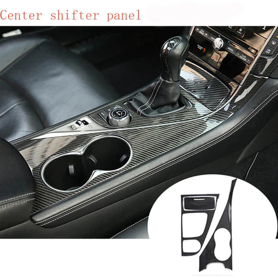 Infiniti Q50 Base and Sport Sedan 2014-2024 Interior Decoration Trims Dry Carbon Fiber-Ahacarbon