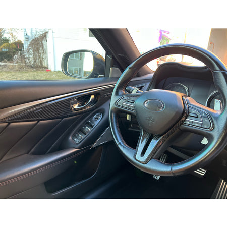 Infiniti Q50 Base and Sport Sedan 2014-2024 Interior Decoration Trims Dry Carbon Fiber-Ahacarbon