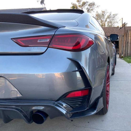 Infiniti Q60 Q60S Coupe 2017-2022 Rear Bumper Splitters Carbon Fiber-Ahacarbon