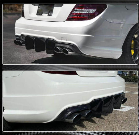 Mercedes Benz C Class W204 2012-2015 Rear Trunk Spoiler Rear Bumper Diffuser Carbon Fiber-Ahacarbon