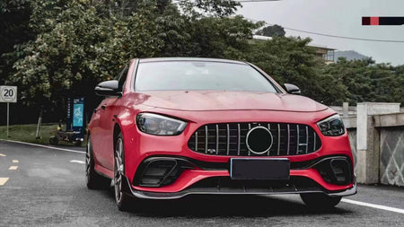 Mercedes Benz E Class W213 E63 (S) AMG Sedan 4-Door 2021-2024 Front Bumper Lip Carbon Fiber-Ahacarbon