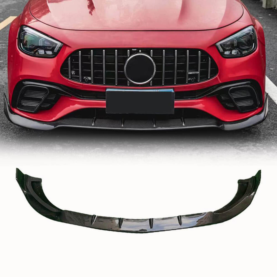 Mercedes Benz E Class W213 E63 (S) AMG Sedan 4-Door 2021-2024 Front Bumper Lip Carbon Fiber-Ahacarbon