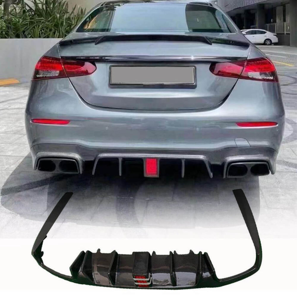 Mercedes Benz E Class W213 E63 (S) AMG Sedan 4-Door 2021-2024 Rear Bumper Diffuser Carbon Fiber-Ahacarbon