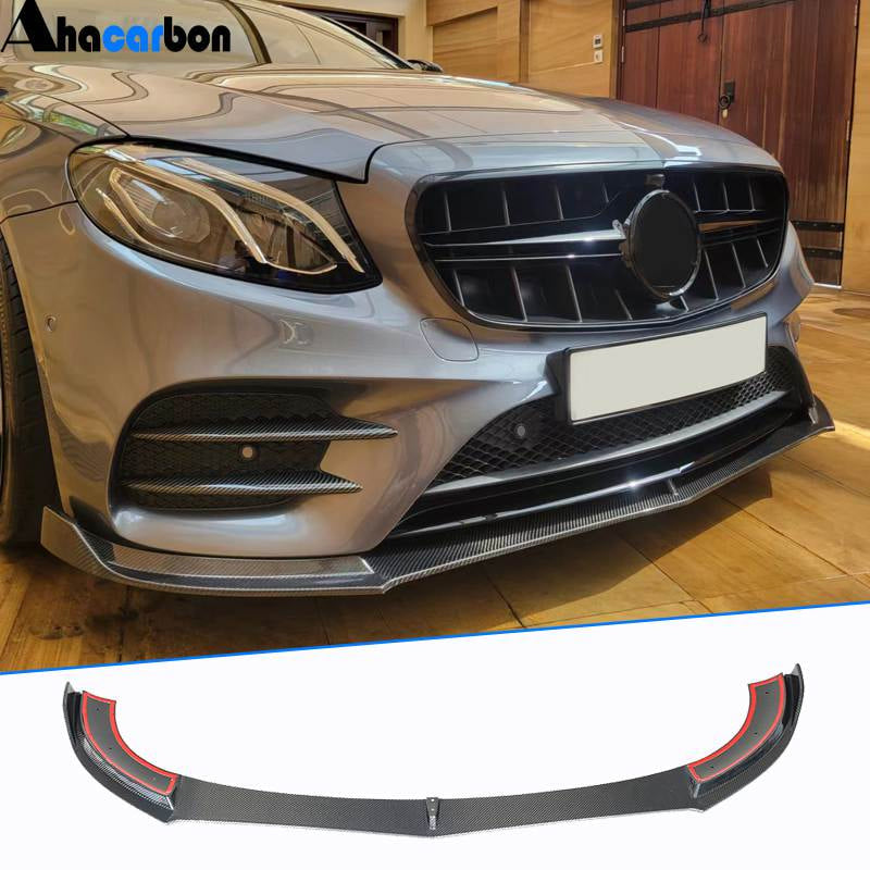 Mercedes Benz E Class W213 Sport E43 AMG 2017-2019 Front Bumper Lip Carbon Fiber-Ahacarbon