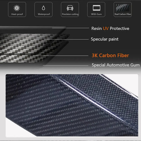 Mercedes Benz S Class W222 Sport Sedan 4-Door 2018-2022 Front Bumper Lip Carbon Fiber-Ahacarbon