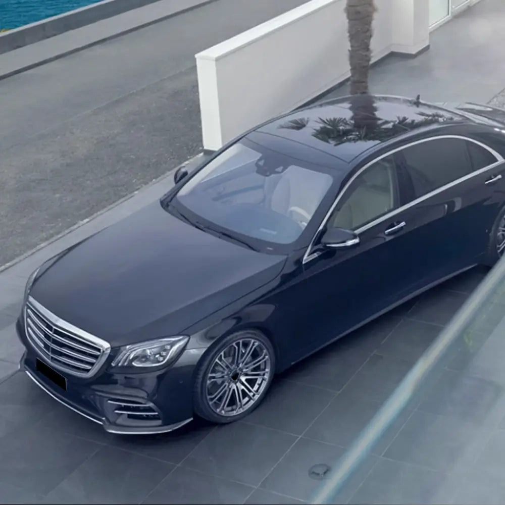 Mercedes Benz S Class W222 Sport Sedan 4-Door 2018-2022 Front Bumper Splitters Carbon Fiber-Ahacarbon