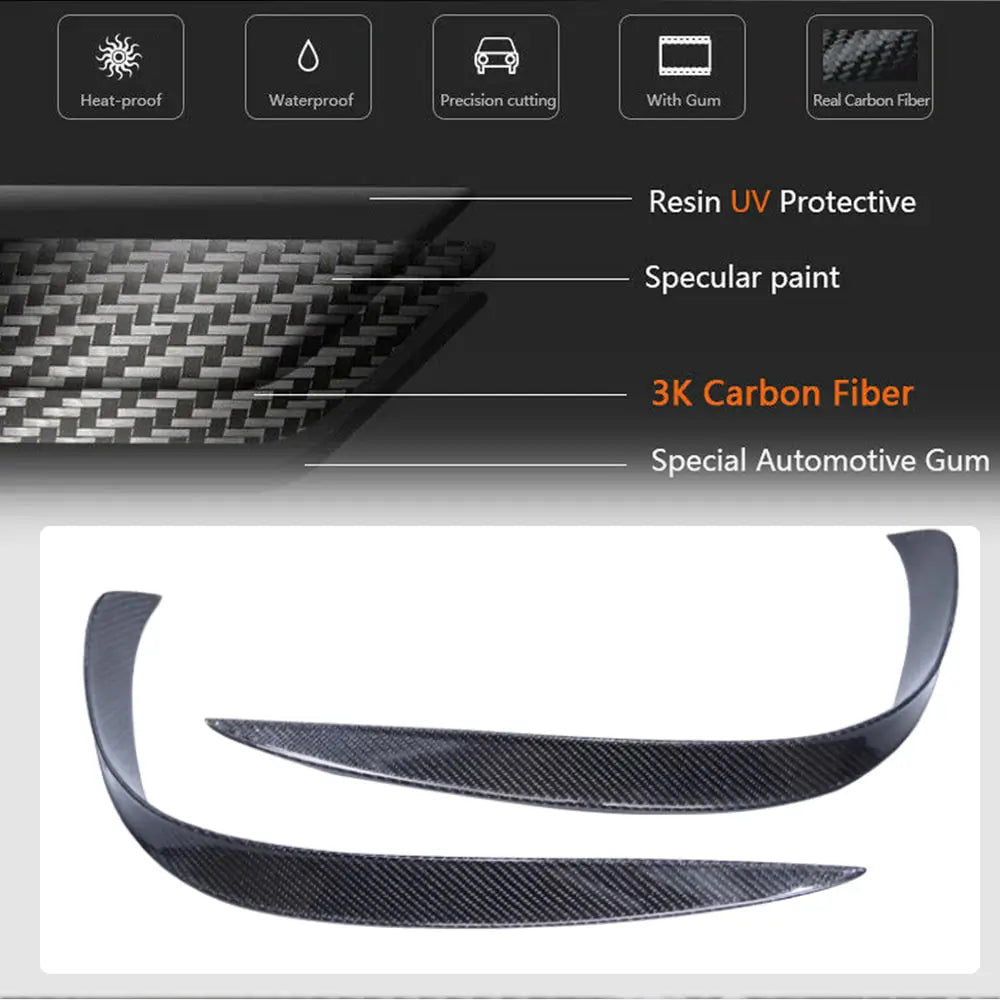 Mercedes Benz S Class W222 Sport Sedan 4-Door 2018-2022 Front Bumper Splitters Carbon Fiber-Ahacarbon