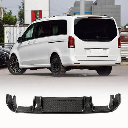 Mercedes Benz V Class W447 V220d V250 Van 4-Door 2016-2018 Rear Bumper Diffuser Carbon Fiber-Ahacarbon