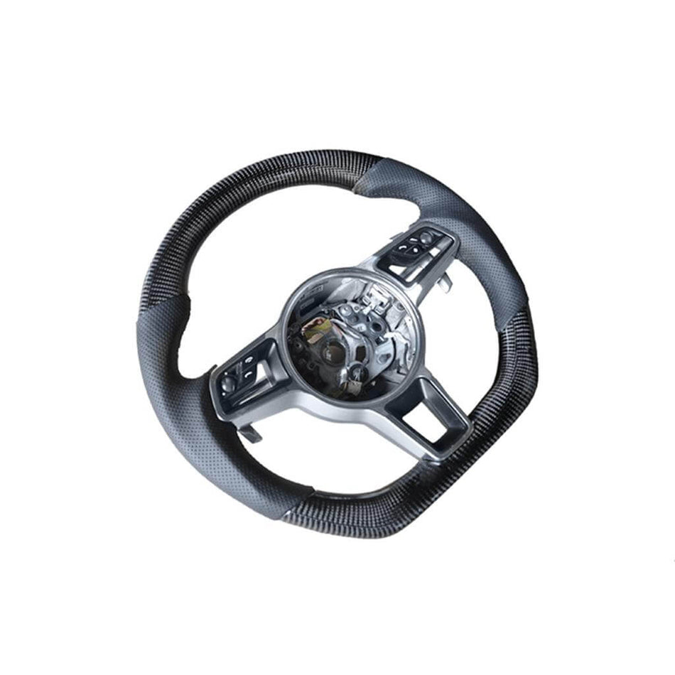 For Porsche Panamera 971 2017-2020 Carbon Fiber Steering Wheel Covers Interior Parts-Ahacarbon