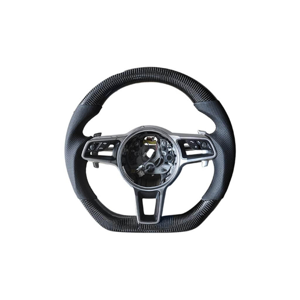For Porsche Panamera 971 2017-2020 Carbon Fiber Steering Wheel Covers Interior Parts-Ahacarbon