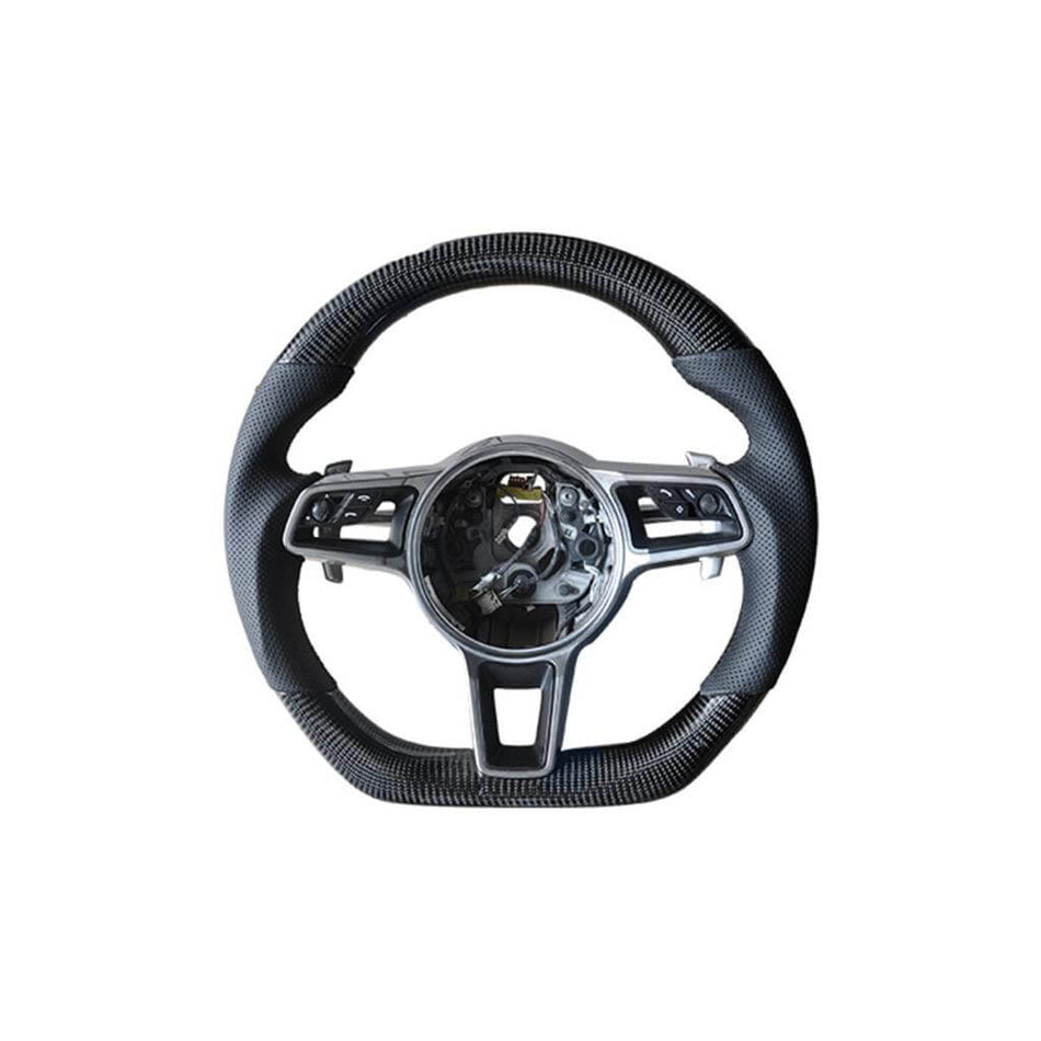 For Porsche Panamera 971 2017-2020 Carbon Fiber Steering Wheel Covers Interior Parts-Ahacarbon