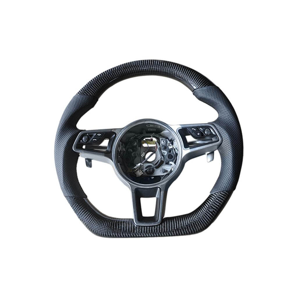 For Porsche Panamera 971 2017-2020 Carbon Fiber Steering Wheel Covers Interior Parts-Ahacarbon
