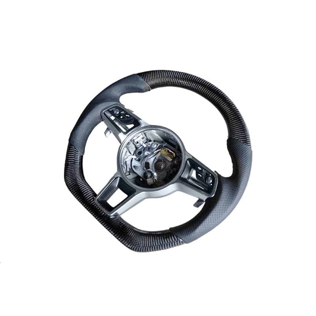For Porsche Panamera 971 2017-2020 Carbon Fiber Steering Wheel Covers Interior Parts-Ahacarbon