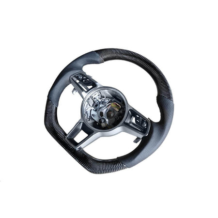 For Porsche Panamera 971 2017-2020 Carbon Fiber Steering Wheel Covers Interior Parts-Ahacarbon